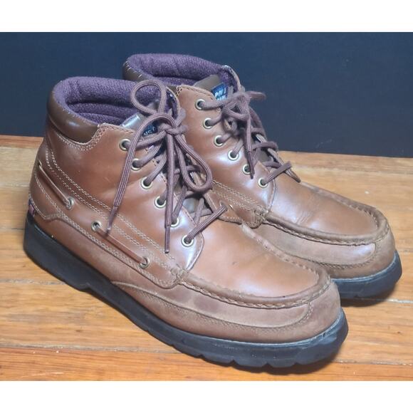 VTG Polo Assn. Ranger Chukka Boots Mens 10.5 D Leather 90\'s Lug Lace Up